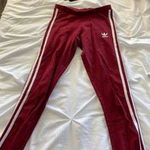 maroon adidas stretchy leggings